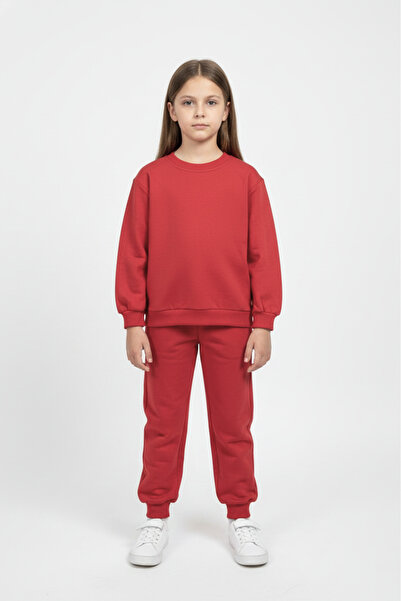 Mnk Baby&Kids Basic Cepli Kız-Erkek Mevsimlik Çocuk Eşofman Takımı M00776 NAR ÇİÇEĞİ