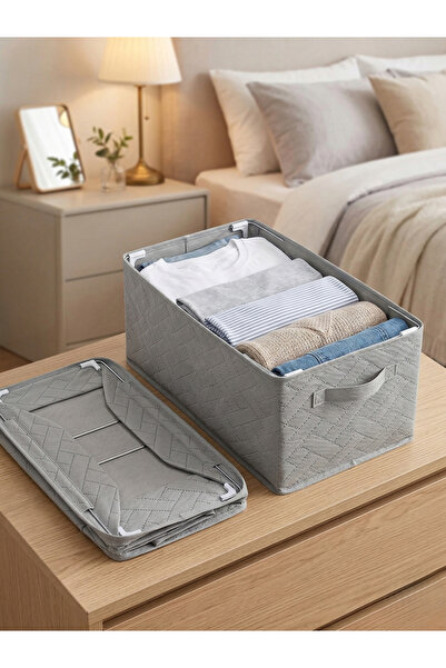 SER&YAT Οργανωτής ραφιών 25 cm - Γκρι ύφασμα Tela |   2 Τεμάχια |   Αναδιπλού...