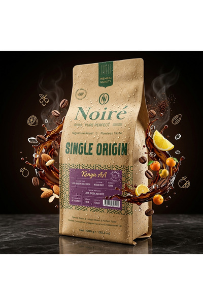 Noire Coffee Noire Kenya AA 1KG – %100 Arabica, Orta Dengeli, Narenciye & Lim...