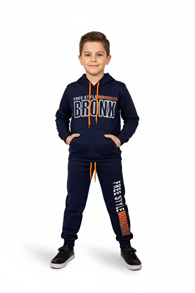 Mnk Baby&Kids Bronx Čupkani materijal Dvodelni trenerka set MNK0459 TAMNOMOŽDA