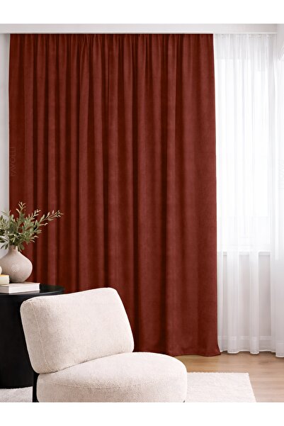 Velvet Textured Tile Color Island Background Curtain Extrafor Shirred Dream Series