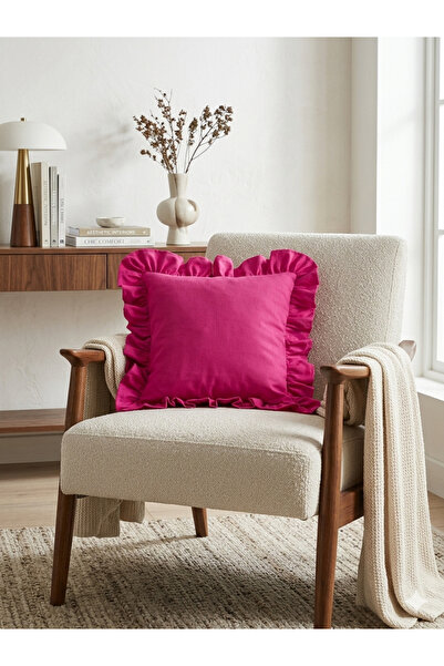 Angels' Collection Ruffled Throw Pillow Cover Has Liquid Repellent Property