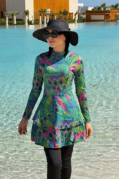 Hazamoda Μαγιό με σχέδια Züleyha, φούξια