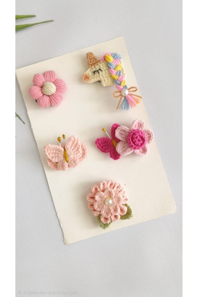 Kadın Girişimciler Atölyesi Newborn Baby Buckle Handmade Colorful Fluffy Dais...