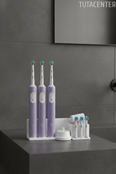 TUTACENTER Şarjlı Diş Fırçası Tutucu Stand ( 3 Diş Fırçalık Yuvası - 3 Başlık...
