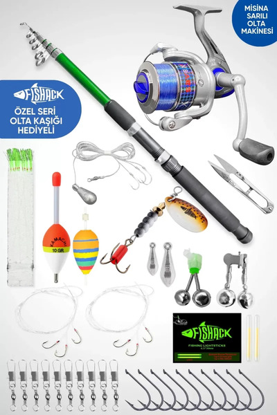 Fishack 35 Parça Tam Takım Olta Seti - 300cm Kamış 30-60GR / 40'lık Makine (M...