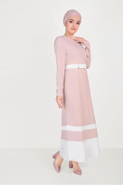 Alvina 40581 موديل فستان مزدوج اللون