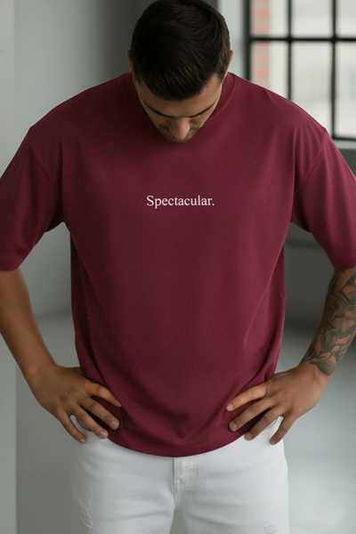 Teenage Millionaire Erkek Bordo Spectacular Oversize Salas T-Shirt