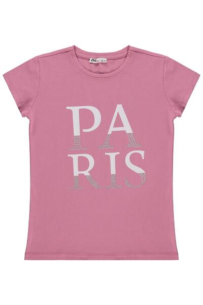 Civil Girls Paris Baskılı 10-13 Yaş Tişört - Pembe 10-11 Yaş