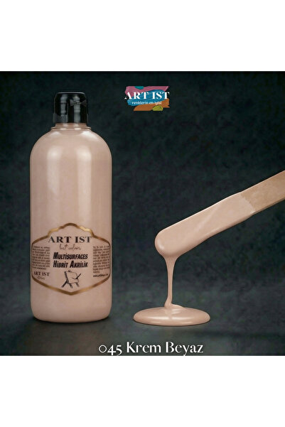 ART IST Multisurfaces 500ml Su Bazlı Akrilik Boya - 045 KREM BEYAZ