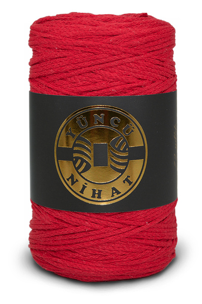 Yüncü Nihat Τσάντα με αλυσίδα από βαμβάκι Red Macrame - 200gr 200mt Supla Rop...
