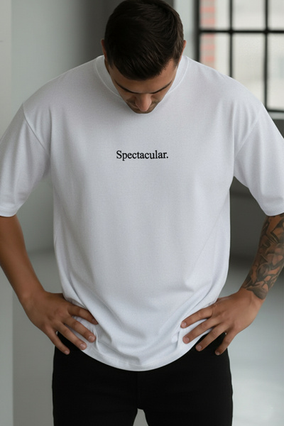 Teenage Millionaire Pánské velkolepé bílé triko Salas Crew Neck Oversize