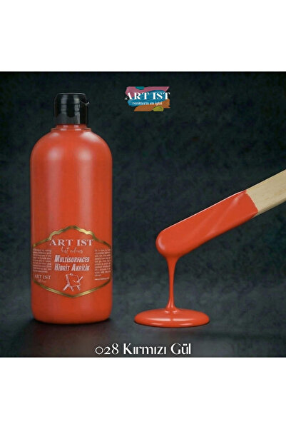 ART IST Multisurfaces 500ml Su Bazlı Akrilik Boya - 028 KIRMIZI GÜL