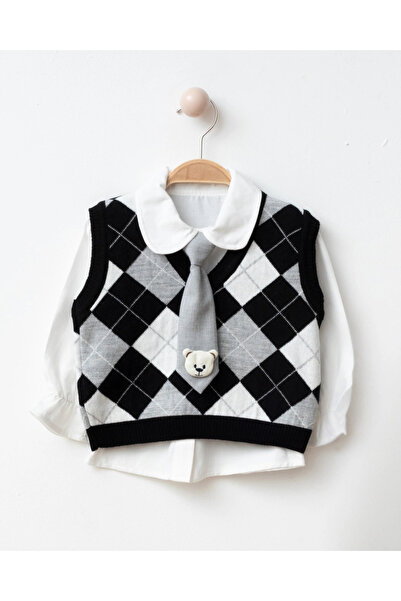 My Lusa baby wear Πλεκτό γιλέκο με σχέδιο μπακλαβά για κορίτσια – 3 Χρώματα –...