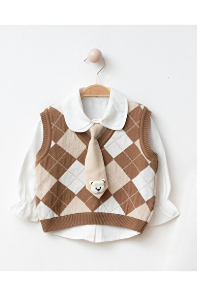 My Lusa baby wear Πλεκτό γιλέκο με σχέδιο μπακλαβά για κορίτσια – 3 Χρώματα –...