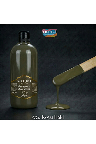ART IST Multisurfaces 500ml Su Bazlı Akrilik Boya - 074 KOYU HAKİ YEŞİL