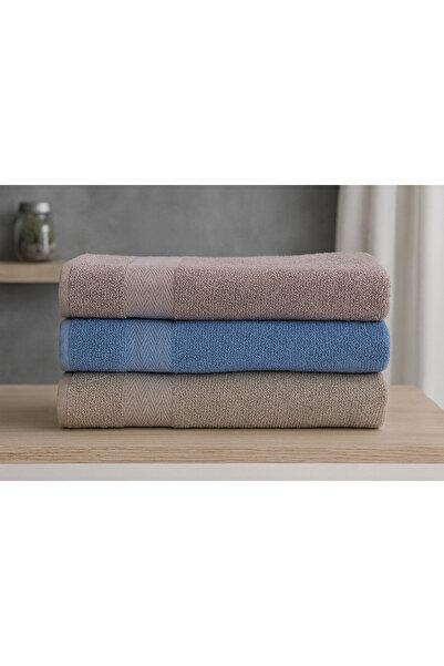 HOME MOD STORE Σετ πετσέτες μπάνιου 3 τεμαχίων 70x140 εκ., βαμβακερές & πολύχ...