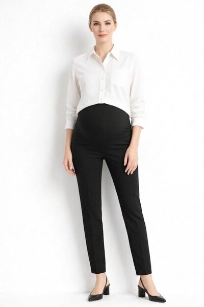 motherway maternity Υφασμάτινο Παντελόνι Τσιγάρο για Έγκυες