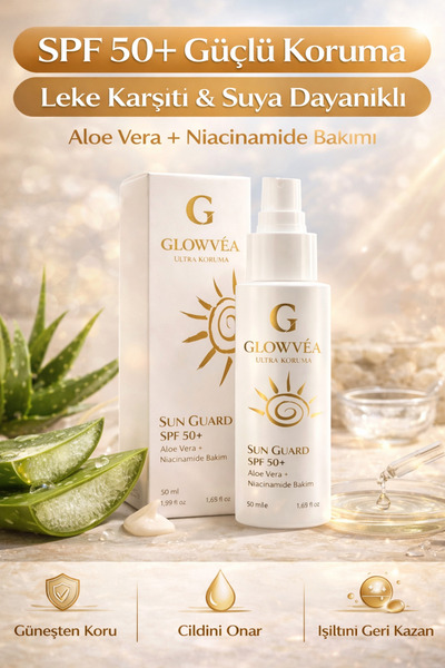 GLOWVEA COSMETİCS Leke karşıtı Aydınlatıcı Güneş Kremi Yaşlanma karşıtı SPF 5...