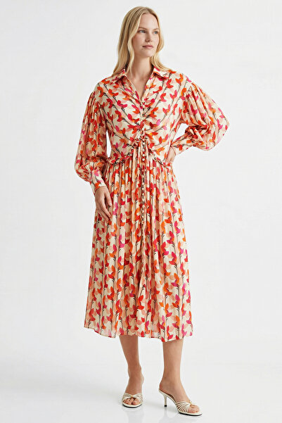 Exquise Μίντι πουκάμισο με μακρυμάνικο σχέδιο