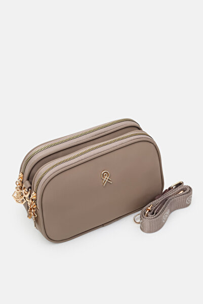 Les Crioch Dark Mink 3 τμημάτων Buzzy Satin Δερμάτινη Καθημερινή Γυναικεία τσ...