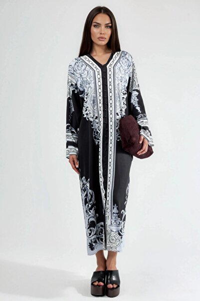 Hiccup Φόρεμα μάξι με λαιμόκοψη V τύπου MSN με τύπωμα