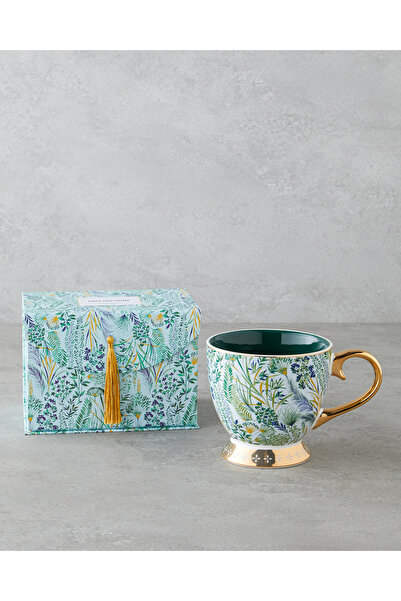 English Home Leafora New Bone China Kupa 460 ml Yeşil-Mavi