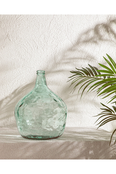 English Home Recycled Demijohn Cam Vazo Yeşil