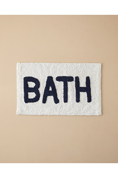 English Home Bath Bliss Navy Blue-White βαμβακερό χαλάκι μπάνιου