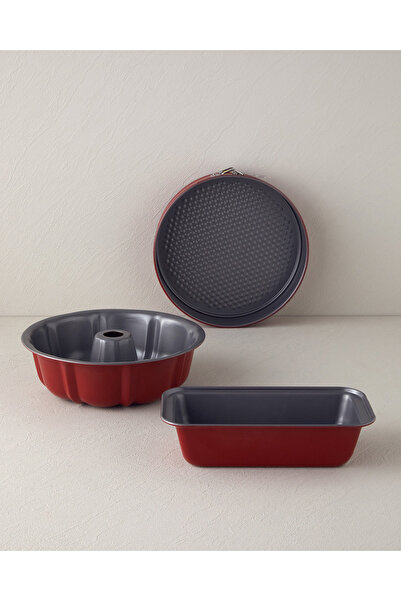 English Home Patisserie Match Karbon Çelik 3 Parça Kek Kalıbı 25,5-25,5-26 cm...