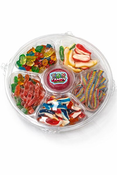 Candy Monsters علبة حلوى بخمس نكهات مع صلصة حامضة