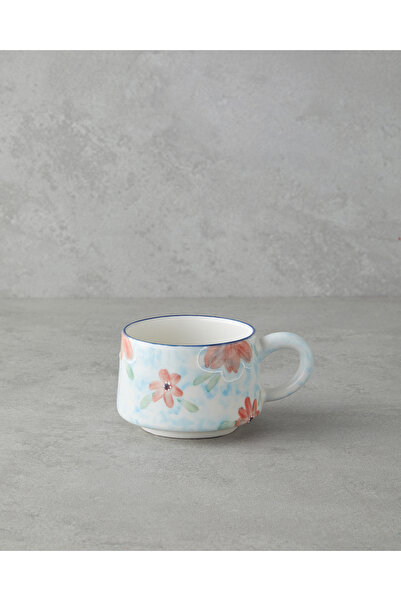 English Home Pastel Blooming Seramik Kupa 260 ml Mavi - Kırmızı -Yeşil