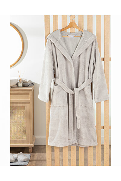 English Home Μπουρνούζι Softy Triga 100% βαμβακερό γκρι