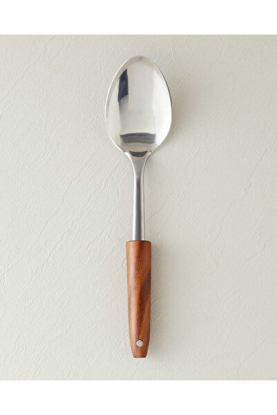 English Home Woody Spoon Çelik Servis Kaşığı Kahve