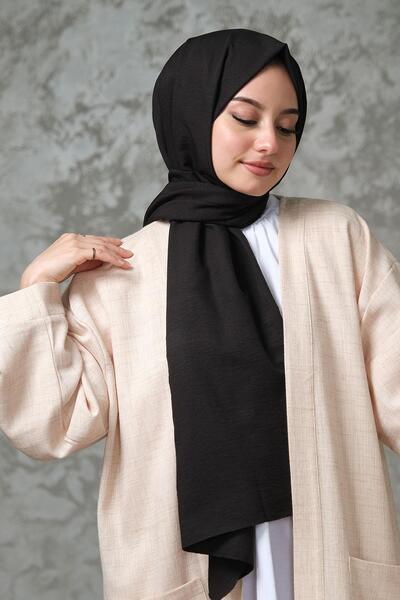 AFVENTE Μαύρο βαμβακερό σάλι Cazz