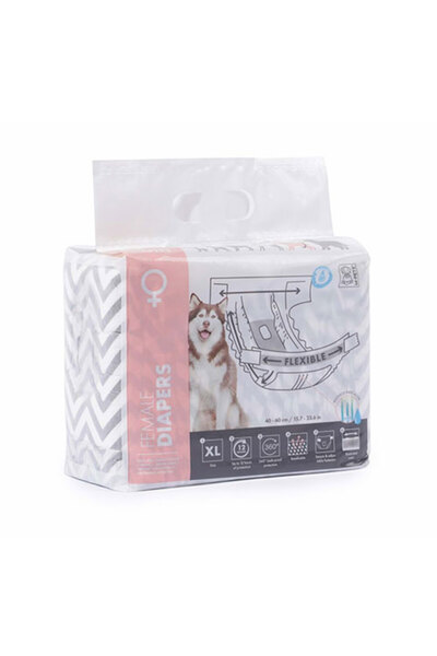 M-PETS Diapers Dişi Köpekler İçin Külot Bez XL 10'lu 35x60 Cm