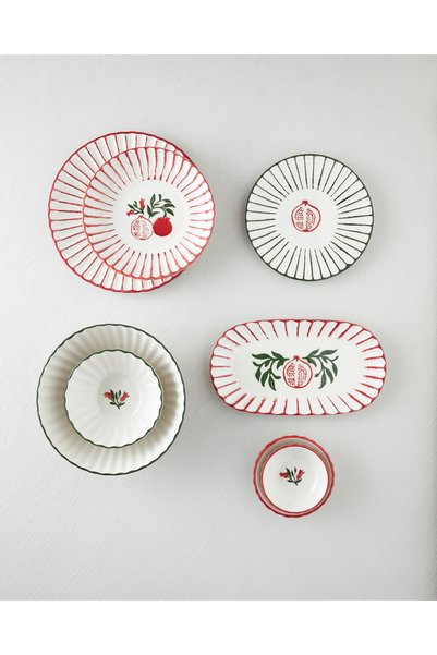 English Home Etna Ceramic Boat Plate 28.5X15.5 cm Red