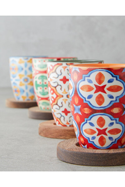 English Home Sorrel Stoneware 8 Parça 4 Kişilik Fincan 70 ml Renkli
