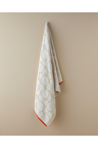 English Home Mix Blend Pamuklu Jakarlı Banyo Havlusu 70x140 cm Bej