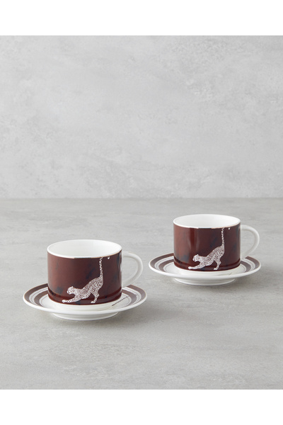 English Home Feline New Bone China 4 Parça 2 Kişilik Çay Fincanı Takımı 230 m...