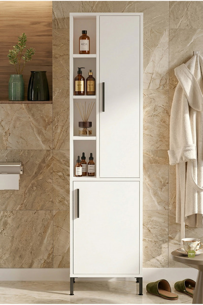 Yurudesign Vitale Çok Amaçlı Dolap Banyo Dolabı Beyaz Vı2-w