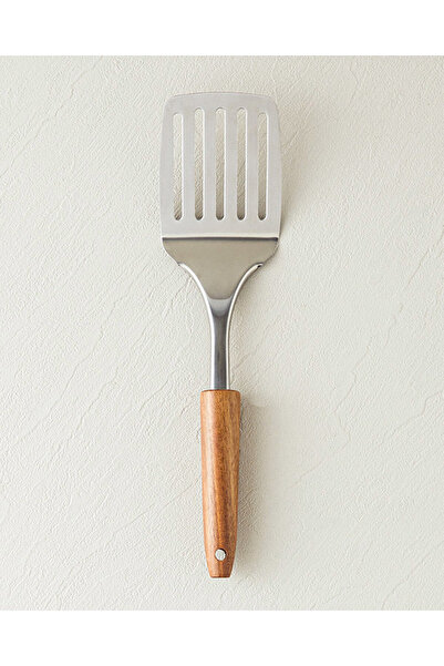 English Home Woody Spatula Çelik Izgara Spatula Servis Gereci Kahve