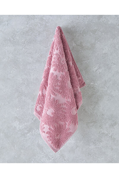 English Home Πετσέτα προσώπου Pink Flower Touch Cotton Jacquard 50x80 cm