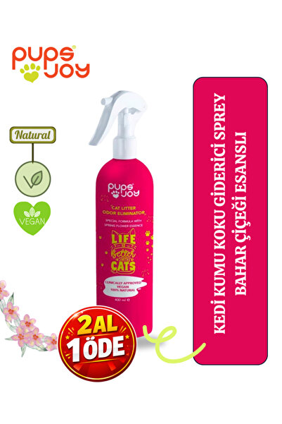pupsjoy Kedi Kumu Koku Giderici Sprey – Bahar Çiçekleri Esanslı-Doğal İçerikl...