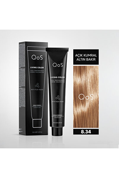 QOS LIVING COLOR 100 ML LIGHT BLONDE GOLD COPPER 8.34