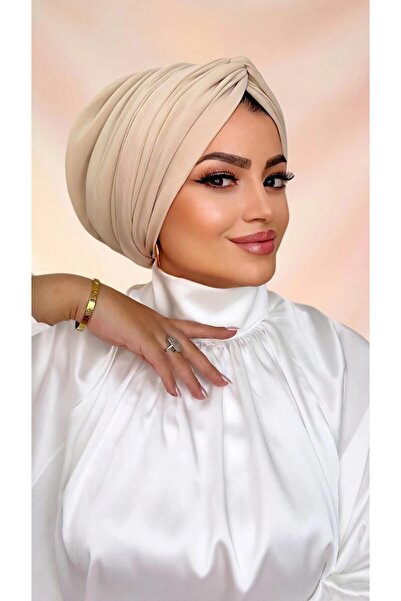 Moda Nurhan Krem Dolgulu Düğüm Bone