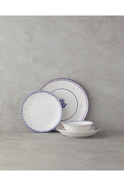 English Home Whisper Seramik Yemek Takımı 16 Parça 4 Kişilik Mavi