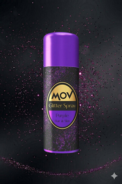 MOV Glitter Simli Sprey MOR 90 ML, Vücut-Saç Spreyi-Giysi-Tırnak Yoğun Işıltı...
