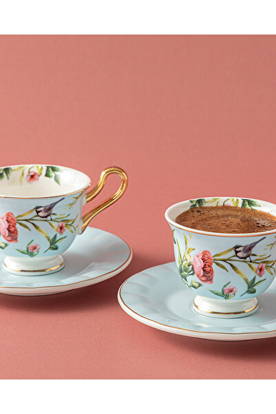 English Home Vanilla New Bone China 4 Parça 2 Kişilik Kahve Fincan Takımı Açı...