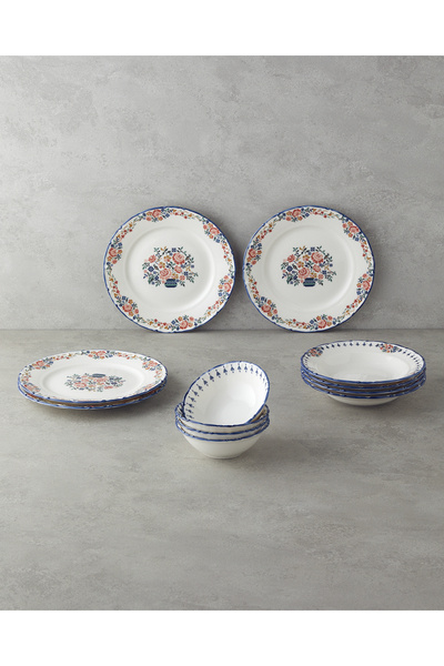 English Home Pixel Porselen Yemek Takımı 12 Parça 4 Kişilik Renkli